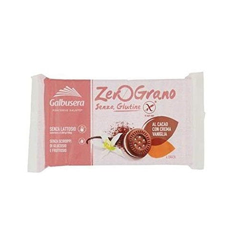 Galbusera Zerograno Frollini Kakao Kekse Mit Vanillecreme 160g glutenfrei - Italian Gourmet