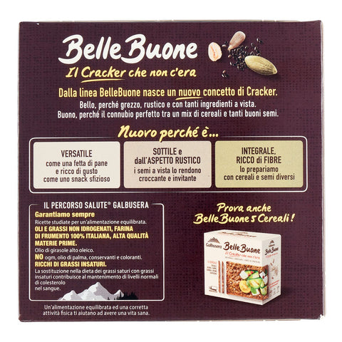 Galbusera snack Galbusera BelleBuone Crackers Avena e Mix di Semi Vollkorn-Cracker mit Hafer und Samenmischung ( 5 x 40g ) 200g 8002190006727