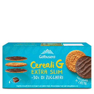 Galbusera snack Galbusera Cereali G BISCOTTI EXTRA SLIM CIOCCOLATO A LATTE - EXTRA SLIM COOKIES MILCHSCHOKOLADE 120gr (4x30gr) 8002190006536