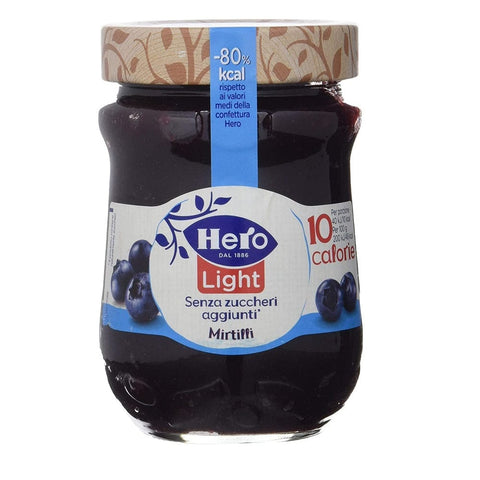 Hero Marmellata Mirtilli Leichte Blaubeermarmelade 280g - Italian Gourmet