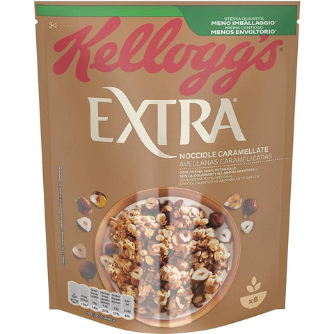 Kellogg Getreide Kellogg's Extra Nocciole Caramellate Karamellisierte Haselnuss-Cerealien 375g 5053827182362