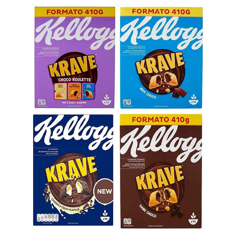 Kellogg's Getreide Testpaket Kellogg's Krave 4 Flavour Cerealien 4x 410g