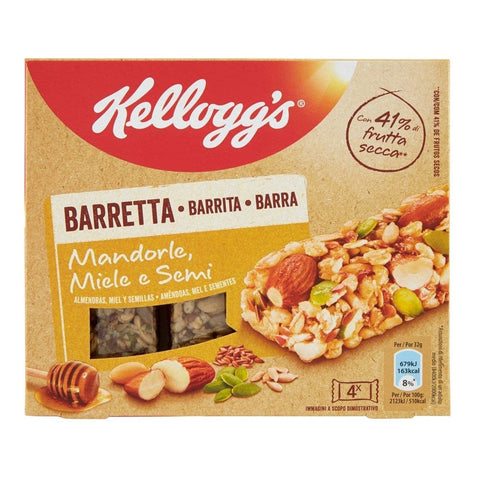 Kellogg's Getreideriegel Kellogg's Barretta Mandorle Miele e Semi Erdnuss-Mandel-Samen- und Haferriegel mit Honig ( 4 x 32g ) 128g