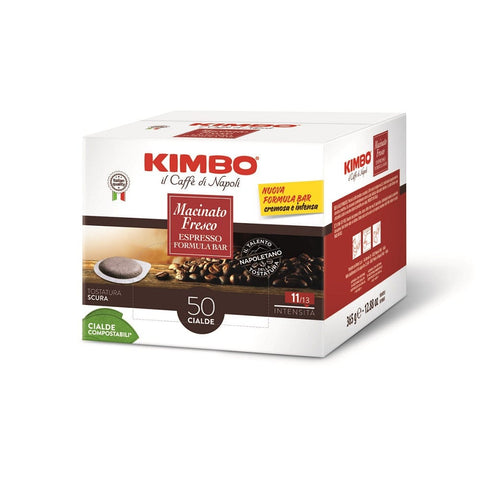 Kimbo Kaffeepads Kimbo Macinato Fresco Espresso Formula Bar 50 Kompostierbare Kaffeepads