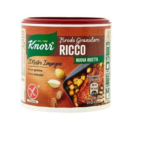Knorr Brodo Granulare Ricco Nuova Ricetta Reichhaltige granulierte Brühe 150 g gluten- und laktosefrei - Italian Gourmet