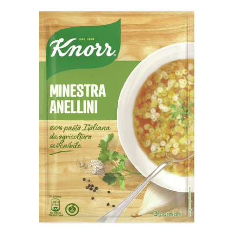 Knorr Minestra Anellini dehydrierte vorbereitete Suppe 83g - Italian Gourmet