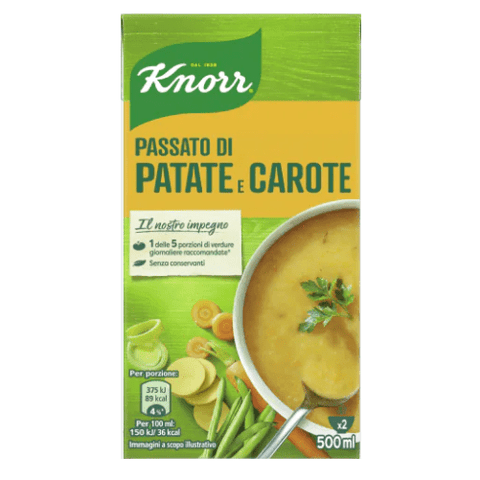 Knorr Passato di Patate e Carote Pürierte Kartoffeln und Karotten 500ml - Italian Gourmet
