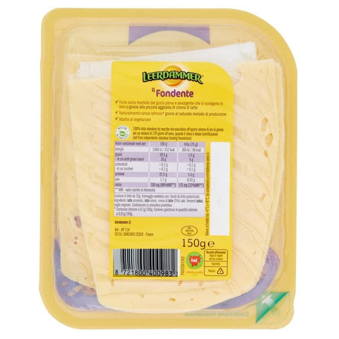 Kraft Scheiben Leerdammer Il Fondente Geschnittener Käse Laktosefrei und für Vegetarier 150g