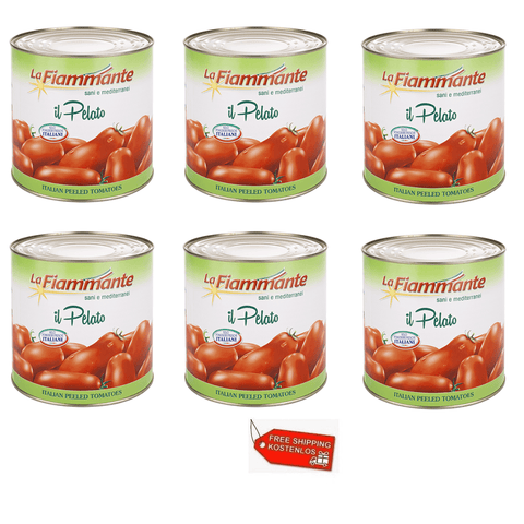 6x La Fiammante Il Pelato Geschälte Tomaten 2,5Kg - Italian Gourmet