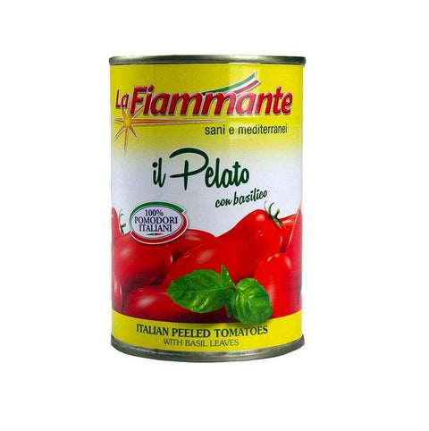 La Fiammante Il Pelato con Basilico Italienische geschälte Tomaten mit Basilikum 400g - Italian Gourmet
