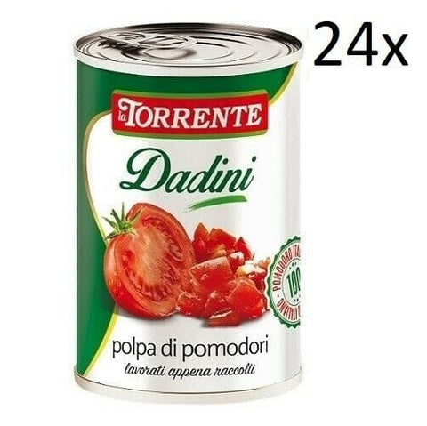 La Torrente Polpa di Pomodori Dadini Tomatenmarkensauce 24x400g - Italian Gourmet