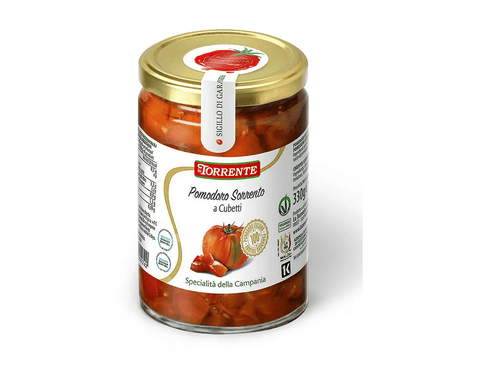 La Torrente Tomaten La Torrente Pomodori Sorrento a cubetti -Gewürfelte Sorrento-Tomaten 330gr