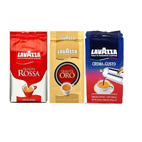 Testpaket Lavazza Qualità Rossa - Oro - Classico gemahlener Kaffee  (3x250g) - Italian Gourmet