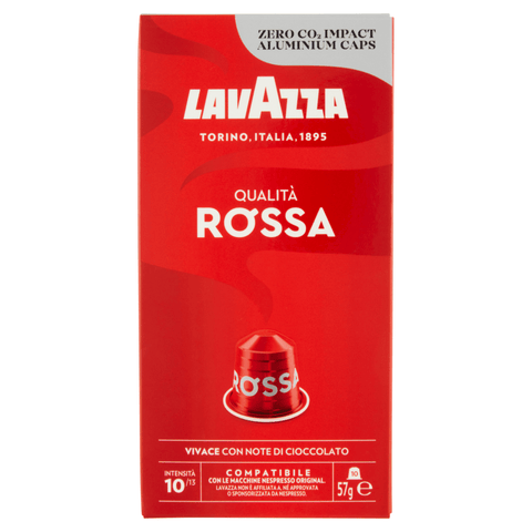 Lavazza Kaffeekapseln Lavazza Capsule Qualità Rossa 10 Kaffeekapseln mit Noten von Schokolade 57g