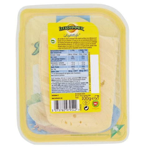 Leerdammer Käse Leerdammer Lightlife Geschnittener Käse Laktosefrei und für Vegetarier Geeignet Packung mit 100g 3073780979542
