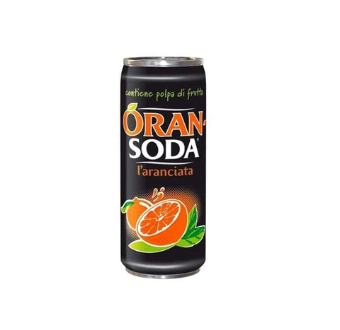 Oransoda Italienisches Orangen-Erfrischungsgetränk 33cl Einwegdosen - Italian Gourmet