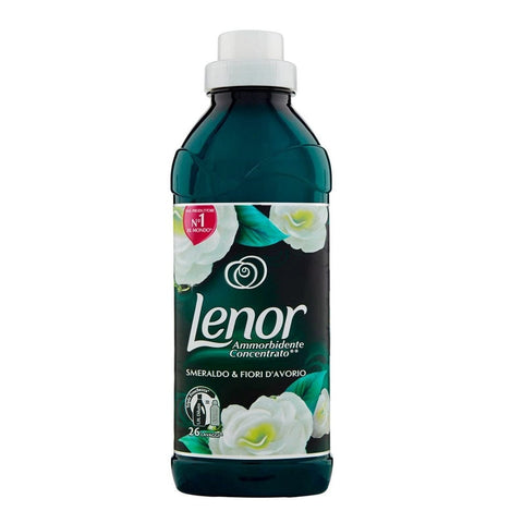 Lenor Ammorbidente Smeraldo e Fiori di Avorio Konzentrierter Weichspüler Smaragd und Elfenbein Blumen 26 Wäschen 650ml - Italian Gourmet