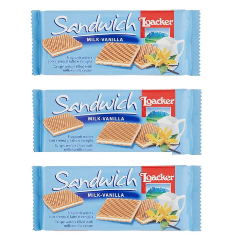 Loacker Wafer 3x75g Loacker Wafers Sandwich Latte - vaniglia Milchwaffeln - Vanille  75g 8000380005574