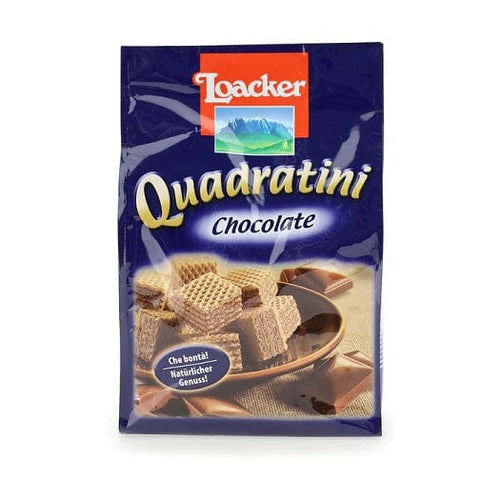 Loacker Quadratini Cioccolato mini Waffel mit Schokoladencreme 125g - Italian Gourmet