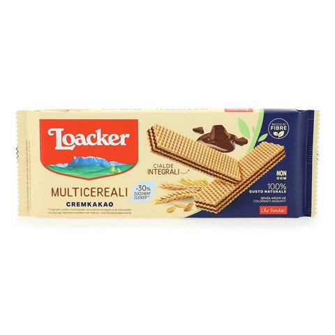 Loacker Wafer Loacker Wafer Multicerealli Cremkakao Mehrkorn Waffeln mit Schokoladencreme und Kakaocreme mit Vollkornmehl 175g