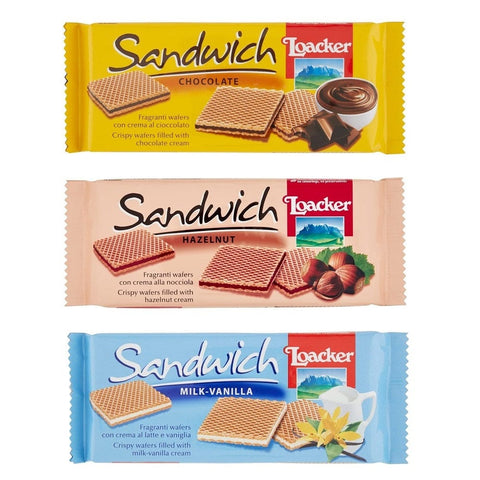 Loacker Wafer Testpacket Loacker Wafers Sandwich Cioccolato Nocciola Latte - vaniglia (3x75g) 8000380005567