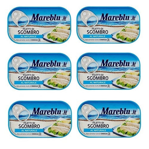 Mareblu Filetti di Sgombro al Naturale Natürliche Makrelenfilets 90g - Italian Gourmet