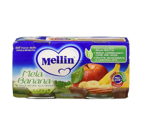 Mellin Mela Banane Homogenisierter Apfel und Banane mega pack 6x2x100g - Italian Gourmet