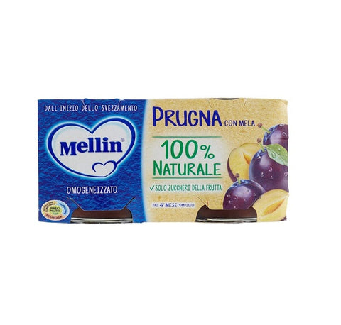 Mellin Prugna Homogenisierte Pflaume mit Apfel 200g - Italian Gourmet