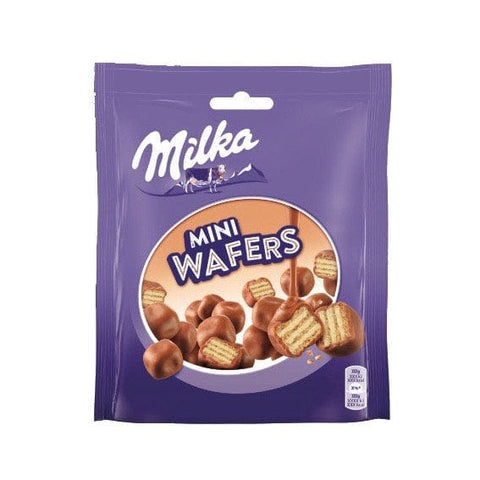 Milka Wafer Milka Mini Wafers Waffel überzogen mit Milchschokolade mit Sahnefüllung 110g