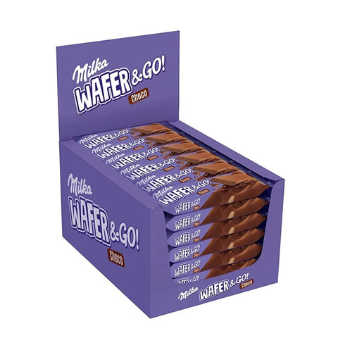 Milka Wafer Milka Wafer & Go Wafer Ricoperto di Cioccolato al Latte delle Alpi e Ripieno di Crema al Cacao - 35x31g 7622210697523
