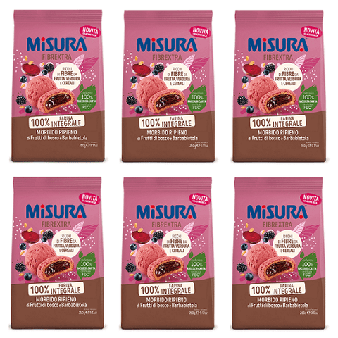 Misura Fibrextra Frollini Ripieni Kekse gefüllt mit Beeren und Rote Beete 260g - Italian Gourmet