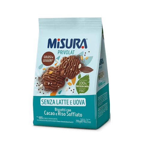 Misura Privolat Cacao e Riso Soffiato Kekse mit Kakao und Puffreis 290g - Italian Gourmet