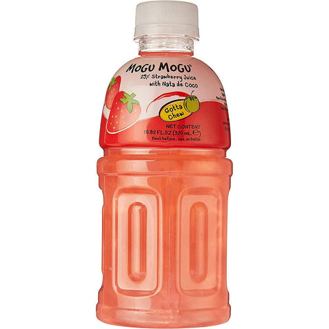 Mogu Mogu Soft Drink Mogu Mogu Lychee Drink Getränk mit Erdbeergeschmack und Nata de Coco 320ml 8850389100691