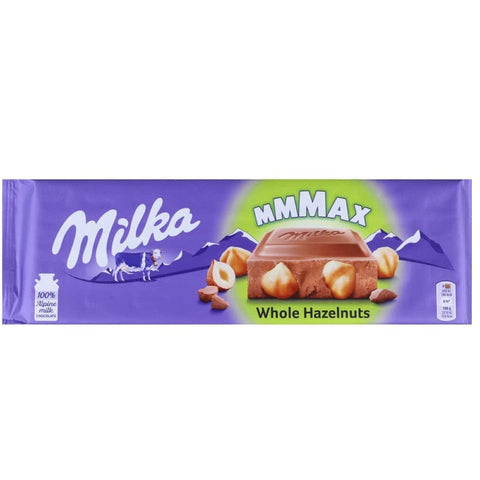 Mondalez Schokoladenriegel Milka MMMAX Whole Hazelnuts chocolate bar milk chocolate 270g 8032755323525