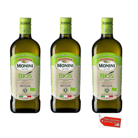 Monini Olivenöl 3x Monini Bios Olio Extravergine di Oliva BIO Natives Olivenöl Extra 750ml 8005510000870
