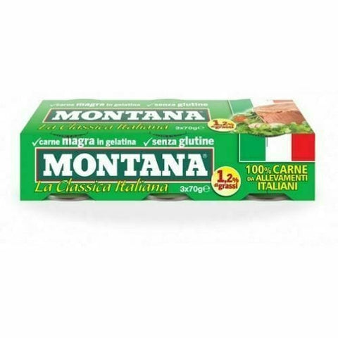 Montana Carne Classica Fleischkonserven Glutenfrei 3x70g - Italian Gourmet