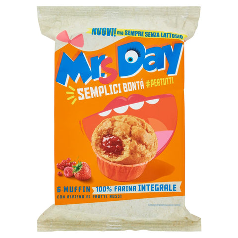 Mr Day Süße Snacks Mr. Day muffin con farina 100% integrale e frutti rossi mit 100% Vollkornmehl und roten Früchten 300g