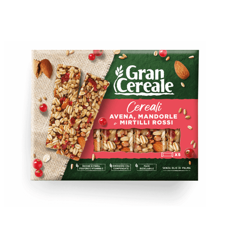 Mulino Bianco Getreideriegel Mulino Bianco Gran Cereale barretta di cereali con Avena mandorle e mirtilli rossi Müsliriegel mit Hafer, Mandeln und Preiselbeeren 135g (5 x 27g)