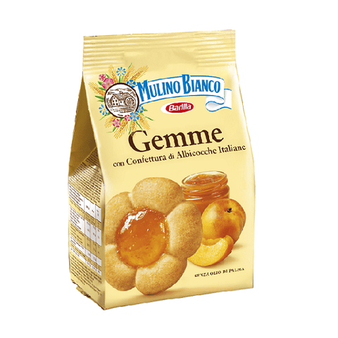 Mulino Bianco Gemme Shortbread Kekse mit Aprikosenmarmelade (200g) - Italian Gourmet