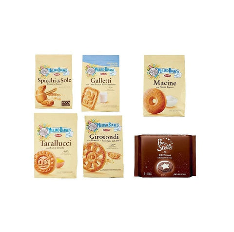 Testpackung Mulino Bianco Macine Galletti Spicchi di Sole Girotondi Tarallucci Biscocrema (6x Packungen) - Italian Gourmet