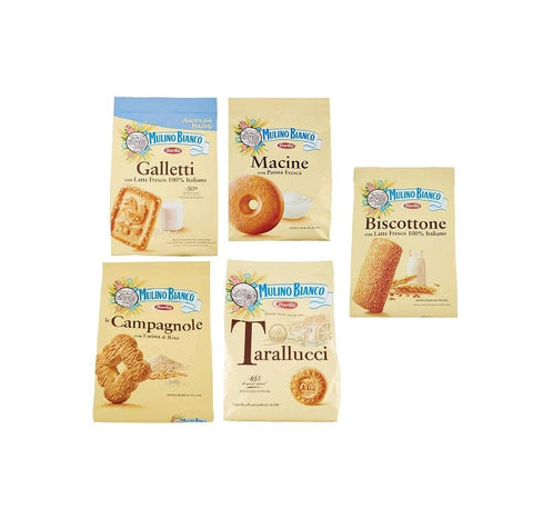 Testpaket Mulino Bianco Tarallucci Galletti Macine Campagnole Biscottone Italienische Kekse 5x stuck - Italian Gourmet