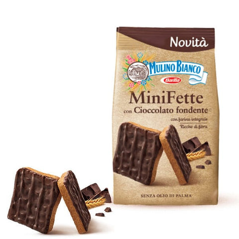 Mulino Bianco Mini Fette Cioccolato Mini Scheiben Dunkle Schokolade und Vollkornmehl 110g - Italian Gourmet