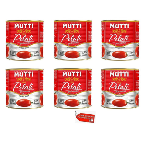 Mutti geschälte Tomaten 6x Mutti Gastronomia Pomodori Pelati Geschälte Pflaumentomaten 2,5Kg 8005110043109