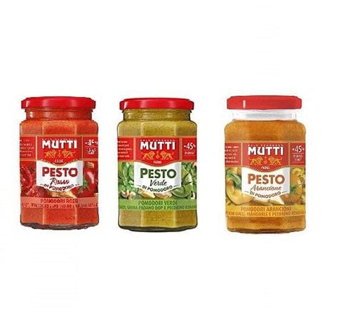 Testpaket Mutti Pesto di pomodoro Rosso verde arancione Tomatenpesto (3x180g) - Italian Gourmet