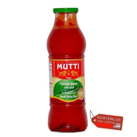 12x Mutti Passata al basilico Basilikum Püree Tomaten 700g - Italian Gourmet