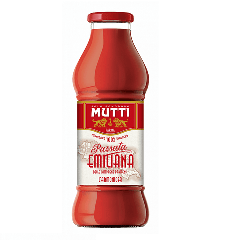 Mutti Tomatensauce Mutti Passata di Pomodoro Emiliana Tomatenpüree 100% Emilianische Tomate Glasflasche 400g