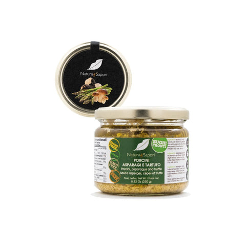 Natura e Sapori Kochsaucen Natura e Sapori Sugo Pronto Funghi Porcini, Asparagi e Tartufo Steinpilze, Spargel und Trüffel Fertigsauce 250g