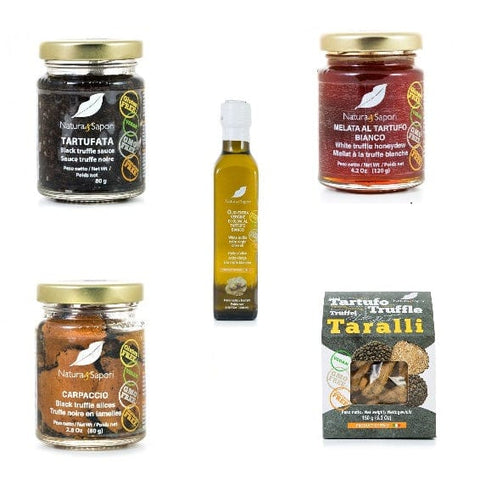 Testpaket Natura e Sapori Tartufo Sauce Melata Taralli 5in1 Trüffellinie handwerkliche Produktion - Italian Gourmet