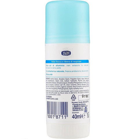 Neutro Roberts Deodorant Neutro Roberts Deodorante Stick Fresco Stick Deodorant 40ml