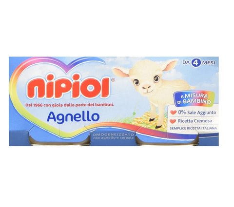 Nipiol Agnello glutenfreies Lamm Homogenisiert ab 4 Monaten 160 g - Italian Gourmet